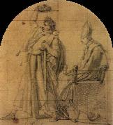Jacques-Louis  David Napoleon Holding Josephine-s Crown oil on canvas